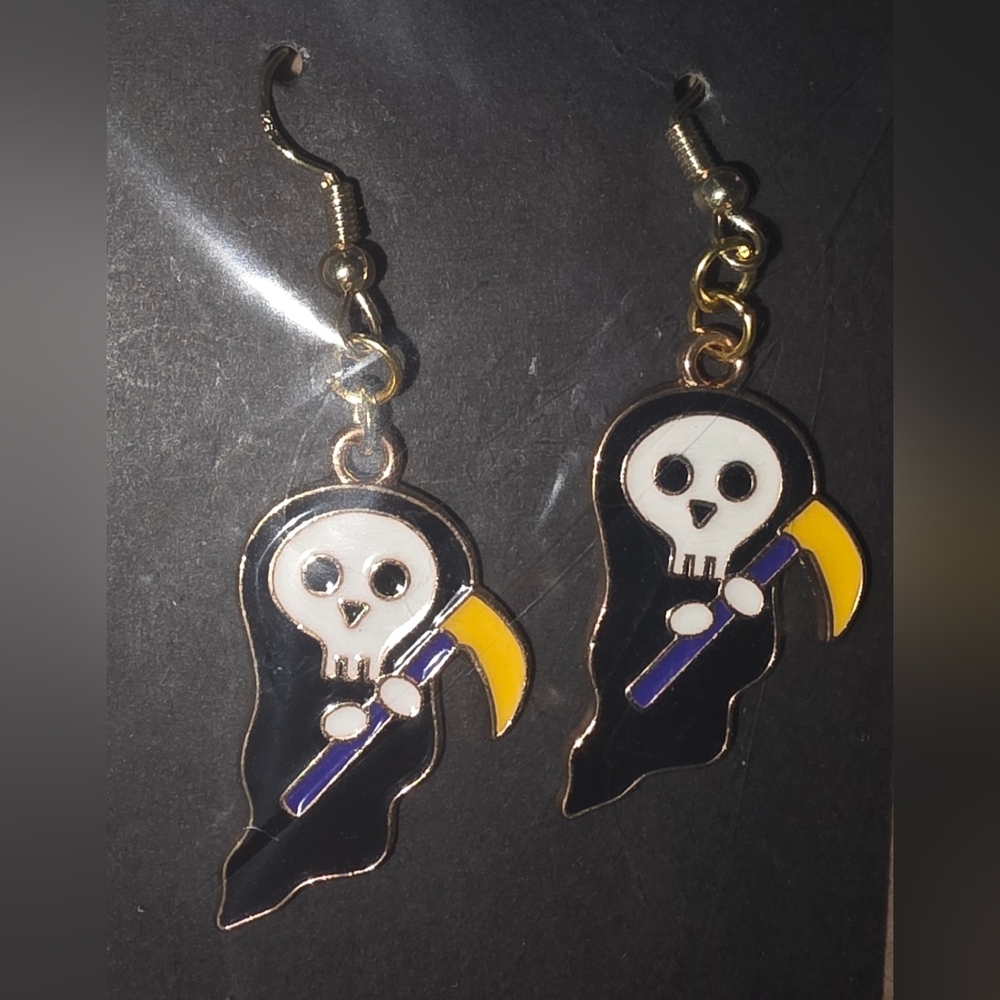 10 for 25!!Grim Reaper Earrings New